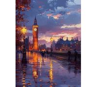 5D Diamond Painting Kit Completo, Diamond Painting Città Pittura Diamante Vista Notturna, DIY Diamantini Crystal Art Ricamo a Punto Croce Artigianale Kit per Decorazioni Casa (35x50cm) -yxy250649