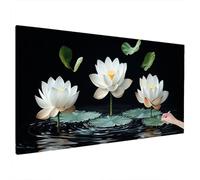 5D Diamond Painting Kit Completo, Diamond Painting Fiori Motivo, Pittura Diamante Grandi Dimensioni 220x100cm, DIY Mosaici Ricamo a Punto Croce Quadri, Decorazioni Casa, Idee Regalo Donna (Loto) M-15