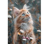 5D Diamond Painting Kit Completo, Diamond Painting Gatto Pittura Diamante Animale, DIY Diamantini Crystal Art Ricamo a Punto Croce Artigianale Kit per Decorazioni Casa, Regalo (90x120cm) -yxy2506QA