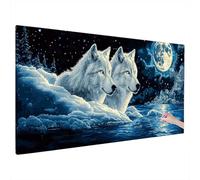 5D Diamond Painting Kit Completo, Diamond Painting Lupo Motivo, Pittura Diamante Grandi Dimensioni 180x80cm, DIY Mosaici Ricamo a Punto Croce Quadri, Decorazioni Casa, Idee Regalo Donna (Luna) B-1