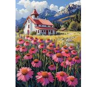 5D Diamond Painting Kit Completo, Diamond Painting Paesaggio Pittura Diamante Fiore, DIY Diamantini Crystal Art Ricamo a Punto Croce Artigianale Kit per Decorazioni Casa, Regalo 25x35cm -yxy2506J4
