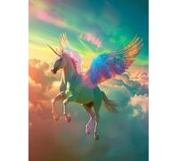 5D Diamond Painting Kit Completo, Diamond Painting Unicorno Pittura Diamante Aurora, DIY Diamantini Crystal Art Ricamo a Punto Croce Artigianale Kit per Decorazioni Casa, Regalo 20x30cm -yxy2506QH