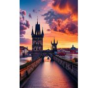 5D Diamond Painting Kit Completo, DIY Diamond Art Kits for Kids Beginners, Quadrato Full Drill Ponte Charlie a Praga Diamond Art Painting, per Decorazione della Parete di Casa e Pareti 30x40cm D-31