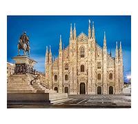 5D Diamond Painting Kit Completo Drill,Duomo di Milano DIY Pittura Diamante di Cristallo del Diamante Completo Punto Croce Ricamo Artigianato per la Decorazione della Parete di casa (50x70cm/20x28in)