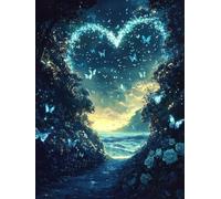 5D Diamond Painting Kit Completo, Farfalla Amore DIY Mosaico Strass Cristallo Diamanti rotondi Ricamo a Punto, Adatto per Adulti bambino da Parete Principianti la Decorazione Domestica 100x130cm WO6W2