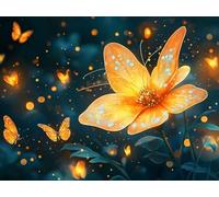 5D Diamond Painting Kit Completo Fiore Pittura Diamante per Adulti, Farfalla iamond Painting Fai da Te Crystal Art Kits, a Punto Croce Artigianale per Decorazione da Casa, Regalo 130x100cm, Model 511