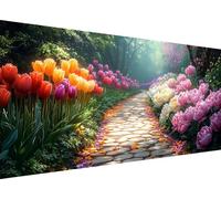 5D Diamond Painting Kit Completo,Fiori Diamond Painting Grandi Dimensioni 80 x 160 cm,Pittura Diamante Fai Da Te per Adulti strada Crystal Art Strass Ricamo Kit,Decorazioni Casa Regali Natale L1-491