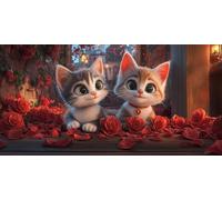 5D Diamond Painting Kit Completo Gatto Diamond Painting Grandi Dimensioni 50x100 cm, Diamantini Crystal Art Kit Pittura Adulti, DIY Rosa Strass Ricamo a Punto Croce per Adulti Decorazione c-1854