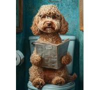 5D Diamond Painting Kit Completo, Giornali Cani DIY Mosaico Strass Cristallo Diamanti rotondi Ricamo a Punto, Adatto per Adulti bambino Parete Principianti la Decorazione Domestica 100x130cm WO6W-197