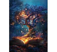 5D Diamond Painting Kit Completo, Libro Magico Pittura Diamante per Adulti Bambini, DIY Albero Quadri con Perline Disegni con Diamantini, Diamant Painting Ricamo a Punto Croce per Decor Casa 30x40cm