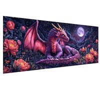 5D Diamond Painting Kit Completo Luna, DIY Pittura Diamante Drago, Quadri Diamond Painting Bambina Quadri con Perline, Diamantini Crystal Art Kit per Decorazioni Casa Camera da Letto (200x80cm) C-69