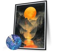 5D Diamond Painting Kit Completo Montagna Diamond Painting Grandi Dimensioni 60x80 Lago Pittura Diamante Adulti DIY Full Drill Diamantini Crystal Art Kit, Hobby Creativi Adulti, Regalo Donna N-405