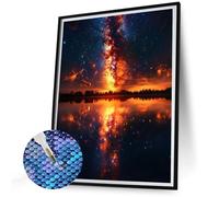 5D Diamond Painting Kit Completo Paesaggio Diamond Painting Grandi Dimensioni 60x80 Cielo Stellato Pittura Diamante Adulti DIY Diamantini Crystal Art Pittura Diamante Kit, Hobby Creativi Adulti N-652