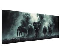 5D Diamond Painting Kit Completo Paura, DIY Pittura Diamante Elefante, Quadri Diamond Painting Bambina Quadri con Perline, Diamantini Crystal Art Kit per Decorazioni Casa Camera da Letto (80x30cm) E-7