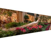 5d Diamond Painting Kit Completo Pavone,Diamond Painting Adulti Architettura Diamantini Crystal Art Quadri Con Perline Pittura Diamante 40x90cm,Fai Da Te Ricamo A Punto Croce Per Principiante L1-409