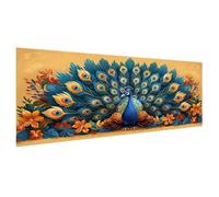 5D Diamond Painting Kit Completo Pavone Diamond Painting Piuma Pittura Diamante Adulti, Mosaico Quadri con Perline, DIY Diamantini Crystal Art Hobby Creativi Adulti, Decorazioni Casa 120x60cm X2-119