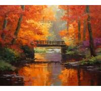 5D Diamond Painting Kit Completo per Adulti e Bambini, DIY Pittura Diamante Cristallo Arte Mosaico Ricamo Punto Croce Decorazione Casa Parete, Full Drill Rhinestone Ponte Paesaggio 20x30cm K-694