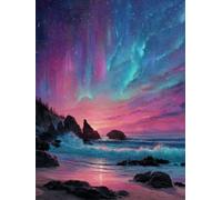 5D Diamond Painting Kit Completo per Adulti e Bambini, DIY Pittura Diamante Cristallo Arte Mosaico Ricamo Punto Croce Decorazione Casa Parete, Full Drill Rhinestone Il Mare Aurora 80x110cm K-405