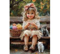 5D Diamond Painting Kit Completo, Ragazza Filo Di Pelo DIY Mosaico Strass Cristallo Diamanti rotondi Ricamo Punto, Adatto per Adulti bambino Parete Principianti Decorazione Domestica 100x130cm WO6W598