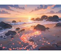 5D Diamond Painting Kit Completo Spiaggia Pittura Diamante per Adulti, Oceano iamond Painting Fai da Te Crystal Art Kits, a Punto Croce Artigianale per Decorazione da Casa, Regalo 50x40cm, Model 181