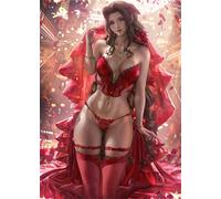 5D Diamond Painting Kit Completo, Square Full Drill Anime Donna Sexy Diamond Immagini Art, Diamond Dots Paint by Numbers Kit per Adulti, Mosaico Quadri con Perline Artigianato per Regalo 30x40cm