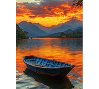 5D Diamond Painting Kit Completo Tramonto Diamond Painting Bambina, Kit di Pittura Diamante Lago Passatempo per Adulti, DIY Diamantini Crystal Art Hobby Creativi Adulti, Decorazioni 40x50 cm K-1165