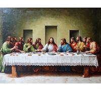 5D Diamond Painting Kit Completo Ultima Cena Diamond Painting Uomo Pittura Diamante, DIY Mosaico Diamantini Crystal Art Ricamo a Punto Croce per Autunnali della Decorazioni Parete Casa 40x50 cm E0-52