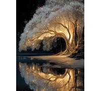 5D Diamond Painting Kit, Diamond Painting Albero Della Vita Pittura Diamante Paesaggio Diamantini Crystal Art, DIY Strass Ricamo a Punto Croce Artigianale Adulti, Decorazioni Casa 20x30 cm -wyl2506G1