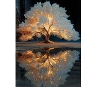 5D Diamond Painting Kit, Diamond Painting Albero Pittura Diamante Albero Della Vita Diamantini Crystal Art, DIY Strass Ricamo a Punto Croce Artigianale Adulti per Decorazioni Casa 20X30Cm -wyl2506Q4
