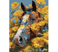 5D Diamond Painting Kit, Diamond Painting Animale Pittura Diamante Fiori Diamantini Crystal Art, DIY Strass Ricamo a Punto Croce Artigianale Adulti per Decorazioni Casa Parete 60X80Cm -wyl2506RH