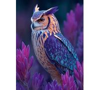5D Diamond Painting Kit, Diamond Painting Animale Pittura Diamante Gufo Diamantini Crystal Art, DIY Strass Ricamo a Punto Croce Artigianale Adulti per Decorazioni Casa Parete 30X40Cm -wyl2506YG