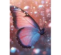 5D Diamond Painting Kit, Diamond Painting Farfalla Pittura Diamante Animale Diamantini Crystal Art, DIY Strass Ricamo a Punto Croce Artigianale Adulti per Decorazioni Casa Parete 100x135 cm -wyl2506GJ
