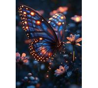 5D Diamond Painting Kit, Diamond Painting Farfalla Pittura Diamante Animale Diamantini Crystal Art, DIY Strass Ricamo a Punto Croce Artigianale Adulti per Decorazioni Casa Parete 90x120cm -wyl2506G9