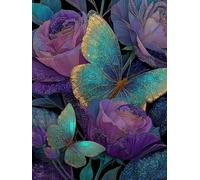 5D Diamond Painting Kit, Diamond Painting Farfalla Pittura Diamante Rosa Diamantini Crystal Art, DIY Strass Ricamo a Punto Croce Artigianale Adulti per Decorazioni Casa Parete 80X110Cm -wyl2506CS