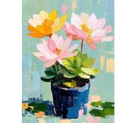 5D Diamond Painting Kit, Diamond Painting Fiori Pittura Diamante Pianta Diamantini Crystal Art, DIY Strass Ricamo a Punto Croce Artigianale Adulti per Decorazioni Casa Parete 50X70Cm -wyl2506BY