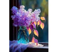 5D Diamond Painting Kit, Diamond Painting Fiori Pittura Diamante Vaso Diamantini Crystal Art, DIY Strass Ricamo a Punto Croce Artigianale Adulti per Decorazioni Casa Parete, Regalo 40x55 cm -wyl2506I7