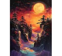 5D Diamond Painting Kit, Diamond Painting Paesaggio Pittura Diamante Sole Diamantini Crystal Art, DIY Strass Ricamo a Punto Croce Artigianale Adulti per Decorazioni Casa Parete 30x40 cm -wyl2506X8