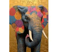 5D Diamond Painting Kit Elefante Diamond Painting Grandi Dimensioni Animale, 5D Kit Pittura Adulti Quadri Con Perline, DIY Full Drill Quadrato Diamantiny Punto Croce Decorazione Casa 30x40cm M-6843P4