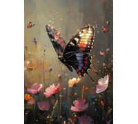 5D Diamond Painting kit, Farfalla Pittura Diamante Flower Diamond Painting Adulti Fai da Te Mosaico Strass Croce Ricamo a Punto per Adults, Decorazioni Parete, Regalo Donna 50x70cm -bby2507IO3ZB1