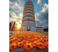 5D Diamond Painting Kit Flower Diamond Painting Grandi Dimensioni Torre Pendente Di Pisa, 5D Kit Pittura Adulti Quadri Con Perline, DIY Full Drill Quadrato Diamantiny Punto Croce 80x120cm 5-6Z3085