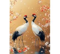 5D Diamond Painting Kit, Gru Dalla Corona Rossa Pittura Diamante Flower Diamond Painting Adulti Fai da Te Mosaico Strass Croce Ricamo a Punto, Decorazioni Casa Camera da Letto 25X35Cm -yym2507L5