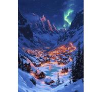 5D Diamond Painting kit, Inverno Pittura Diamante Paesaggio Diamond Painting Adulti Fai da Te Mosaico Strass Croce Ricamo a Punto per Adults, Decorazioni Parete, Regalo Donna 70X95Cm -bby2507P9