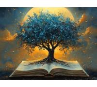 5D Diamond Painting Kit, Libro Della Magia Della Luna DIY Rotondo Tutti i Perforatori Diamante Arte, a Mosaico Digitale Ricamo a Dipinto, Applicabile Decorazione Pareti Regalo 40x50cm YN6N-877