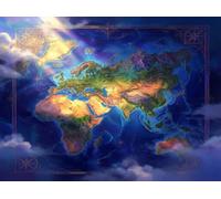 5D Diamond Painting Kit Mappa Del Mondo Quadri con Perline 90x60cm 0-N903F