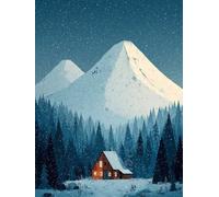 5D Diamond Painting Kit, Montagna Pittura Diamante Inverno Diamond Painting Adulti Fai da Te Mosaico Strass Croce Ricamo a Punto per Decorazioni Casa Camera da Letto, Regalo Donna 70x95 cm -yym2507P4