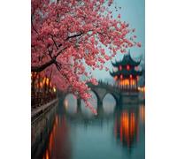 5D Diamond Painting kit, Paesaggio Pittura Diamante Edifici Antichi Diamond Painting Adulti Fai da Te Mosaico Strass Croce Ricamo a Punto per Adults, Decorazioni Parete, Regalo 90x120cm -bby25070T