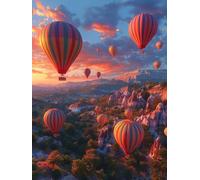 5D Diamond Painting Kit Palloncino, Diamond Painting Kit Completo Tramonto, Pittura Diamante Adulti, DIY Piazza Quadri con Perline, Crystal Artigianale, per Decorazione Della Casa, 40x50cm I-5227