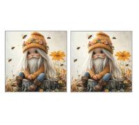 5D Diamond Painting Kit Set di 2 Pezzi, Api Ragazza, DIY Diamand Art Kits, DIY Round Diamant Arte, Mosaico Ricamo a Painting, Applicabile Decorazione Pareti, Un Regalo Per Una Donna, 90x90cm Z6YX-555