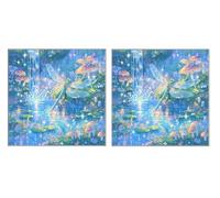 5D Diamond Painting Kit Set di 2 Pezzi, Cascata Libellula, DIY Diamand Art Kits, DIY Round Diamant Arte, Mosaico Ricamo a Painting, Applicabile Decorazione Pareti, Women Regalo, 30x30cm Z6YX-599