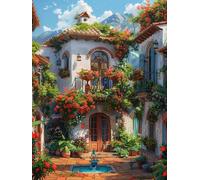 5D Diamond Painting Kit Terrazza Diamond Painting Grandi Dimensioni Flower, 5D Kit Pittura Adulti Quadri Con Perline, DIY Full Drill Quadrato Diamantiny Punto Croce Decorazione Casa 40x60cm C-S917P4